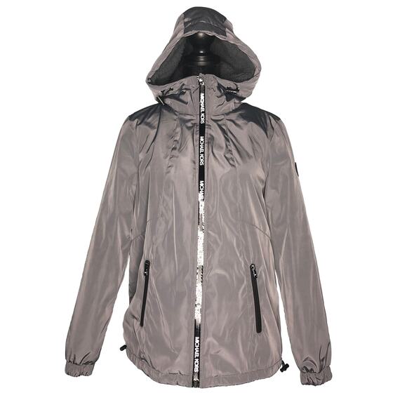 MICHAEL Michael Kors Gun Metal Missy Faux Shearling Lined Jacket - Size XS - Picture 2 of 14